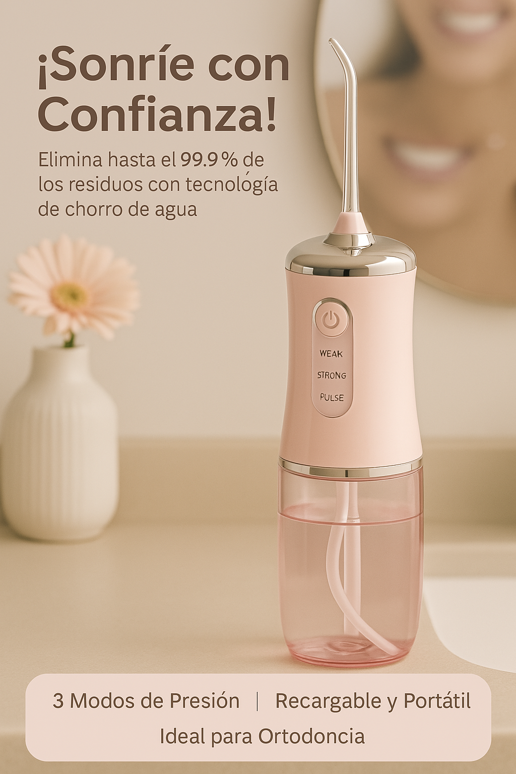 IRRIGADOR DENTAL RECARGABLE PREMIUM + 🎁 BOQUILLAS 🎁 "ENVIÓ GRATIS A TODA GUATEMALA "